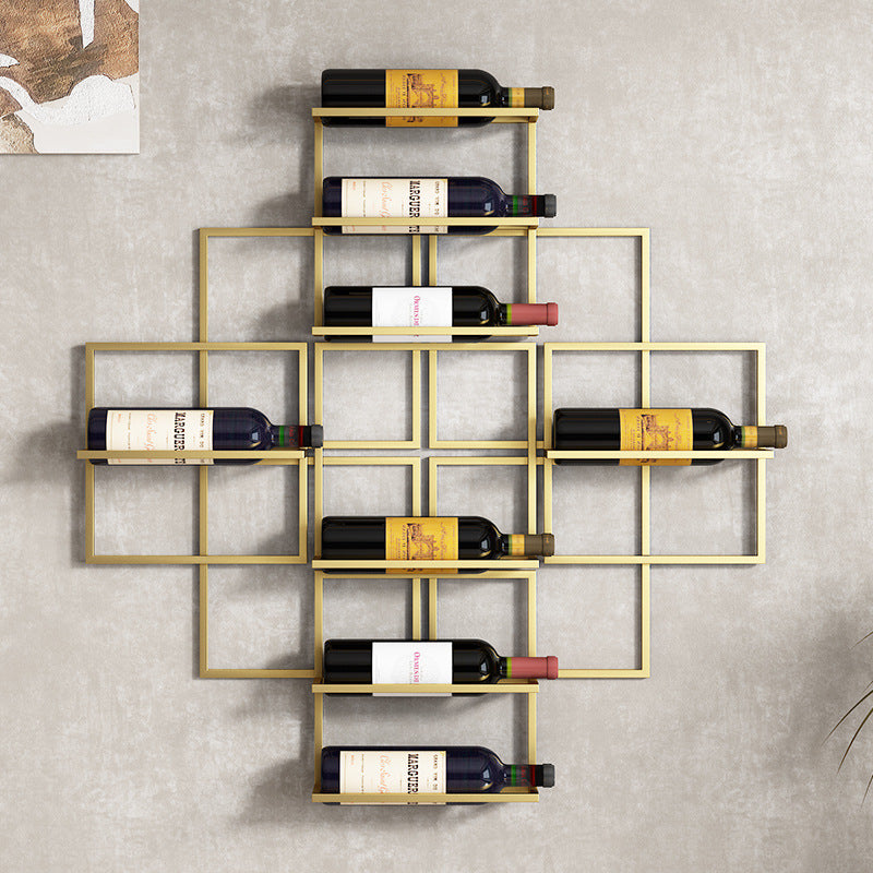Bar wall red wine rack wall hanging creative wine cabinet hanging modern winery grape wine rack wrought iron display stand