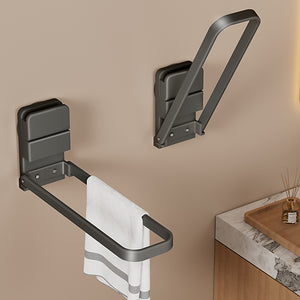 Suction cup towel hanging rod bathroom punch-free bathroom handy gadget multi-functional wall-mounted storage drying bath towel foldable