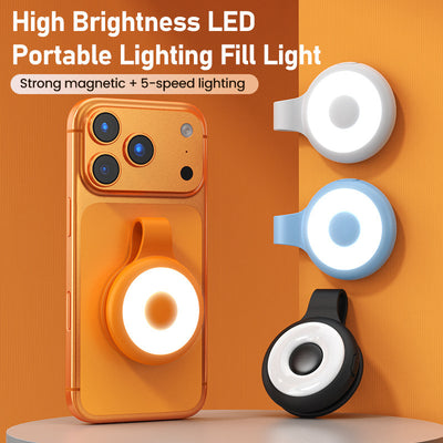 Portable magnetic phone fill light - soft light for photography, videography, and live streaming - tri-color temperature led clip light