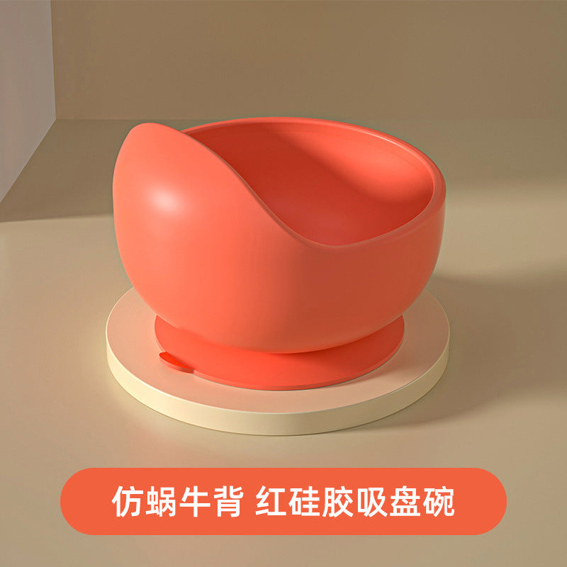 Stainless steel suction cup bowl baby special complementary food baby bowl independent eating silicone anti-drop and anti-scalding children learn to eat