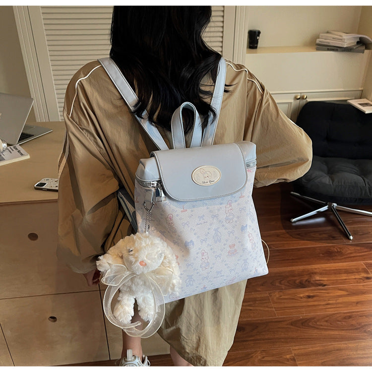 Cross-border backpack women's large-capacity leisure Korean version student schoolbag street trend high-end sense lightweight travel backpack