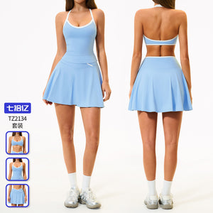 exclusive yoga suit naked sports outdoor short skirt fashion tape a-line skirt yoga suit 2134