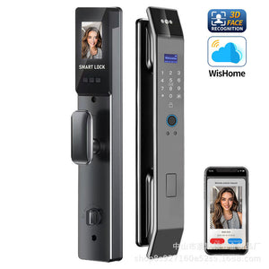 Face recognition fingerprint lock visual cat eye digital password lock for home fully automatic entrance door smart door lock manufacturer