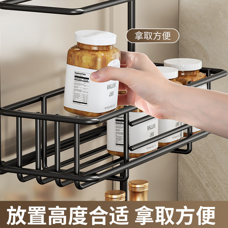 Refrigerator shelf Side storage rack Artifact Kitchen supplies Household Daquan Side wall plastic wrap Multi-layer hanging shelf