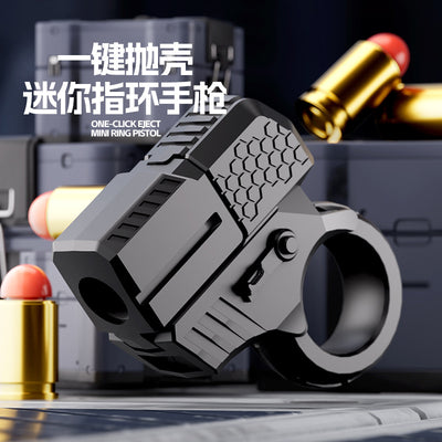 New arrival cross-border alloy adult creative trendy alloy finger gun can launch shell ejection soft bullet gun folding toy gun