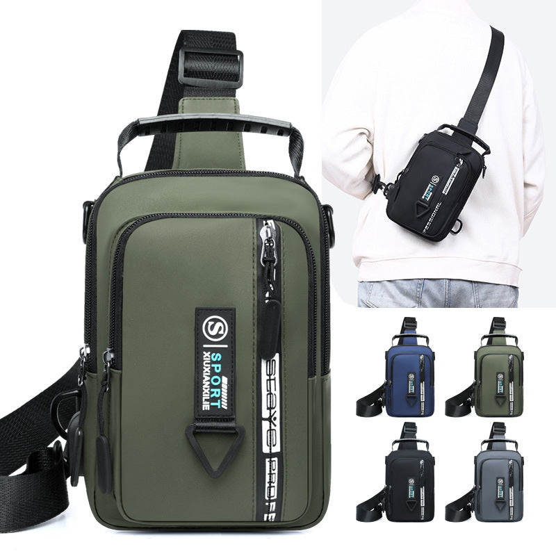 Breast bag men's 2025 new commuter messenger bag practical wear-resistant versatile handbag simple and light casual shoulder bag