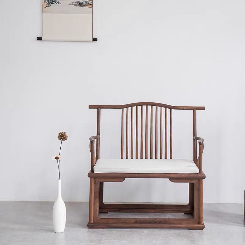 Chinese elm tea chair master antique Taishi chair single household chair armchair tea room back chair official hat solid wood