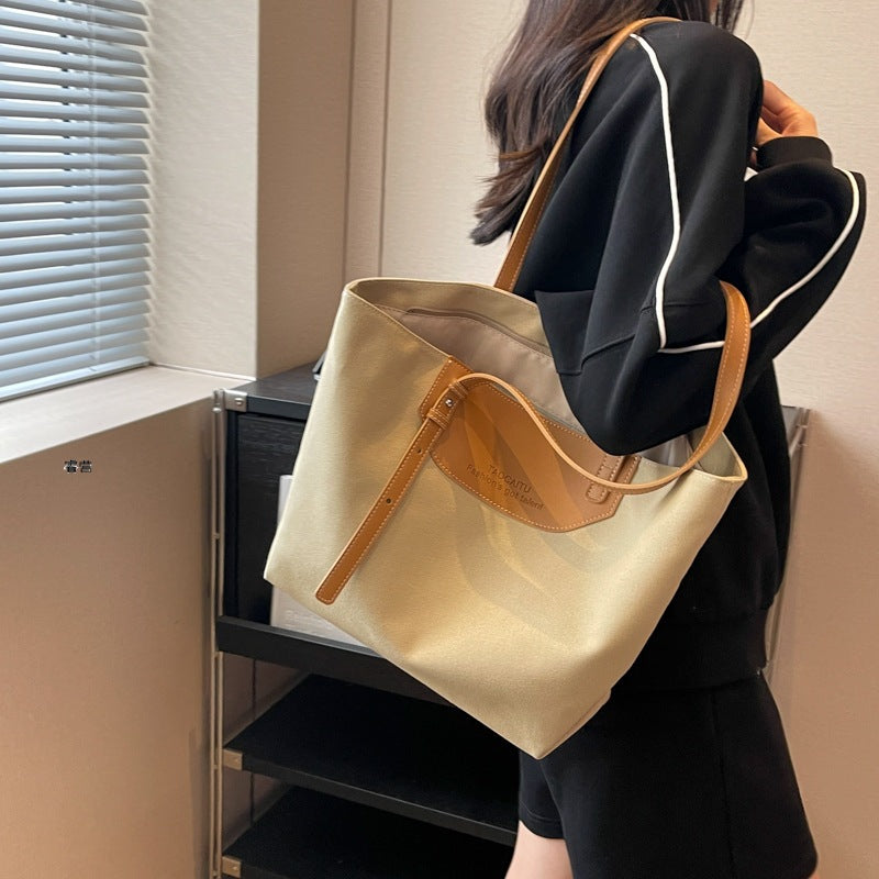 Casual large-capacity bag 2024 new women's bag fashionable Ruiying commuter shoulder bag foreign versatile large tote bag
