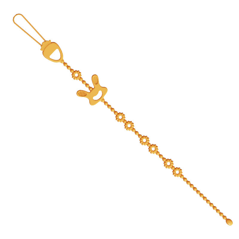 Cross-border new baby toothpaste anti-lost chain food grade silicone baby toy strap lanyard silicone pacifier chain