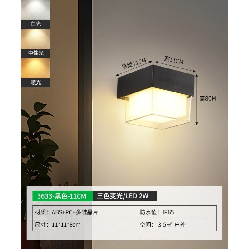 Wall lamp Outdoor waterproof lamp Modern simple villa courtyard exterior wall balcony terrace corridor aisle wall light E
