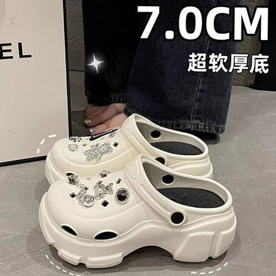 "eva clogs for women - 2024 new summer collection: chunky platform, height-boosting, trendy beach sandals"