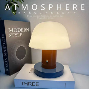Luxury mushroom table lamp - portable, nordic retro style, decorative ambient light for bedroom, bedside, and desk