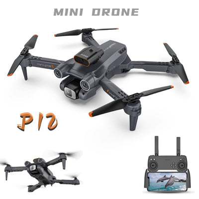 hot seller p12 drone quadcopter hd aerial photography obstacle avoidance optical flow foldable remote control aircraft toy