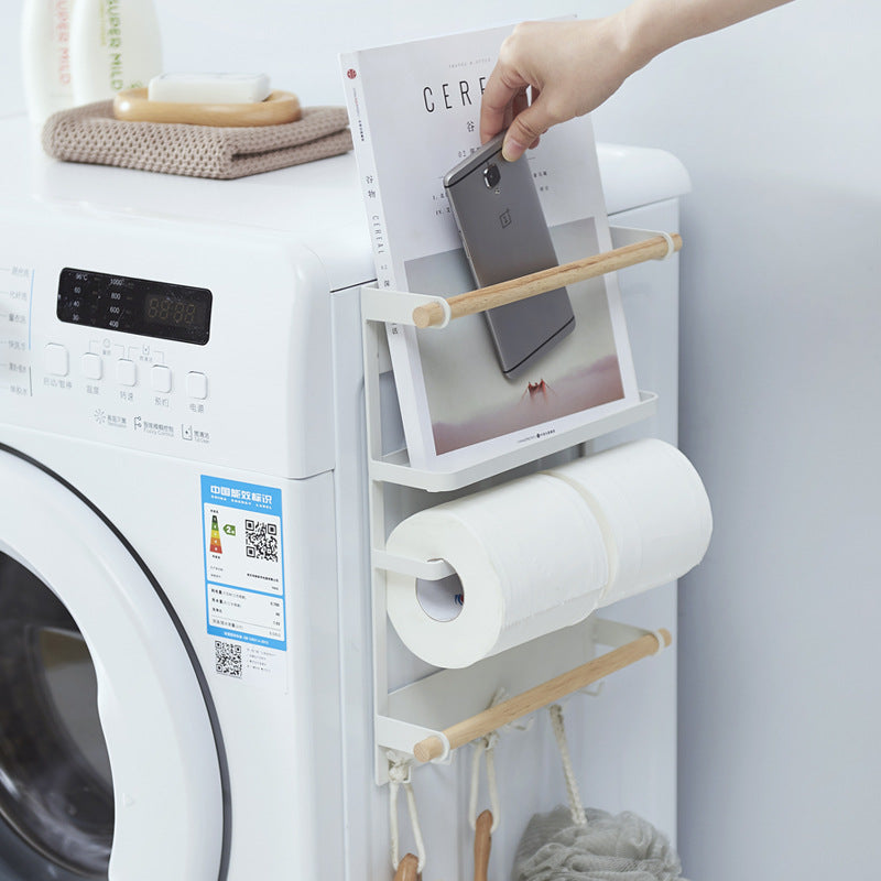 Refrigerator rack Side rack Wall rack No punching storage rack Multifunctional seasoning Household kitchen paper rack