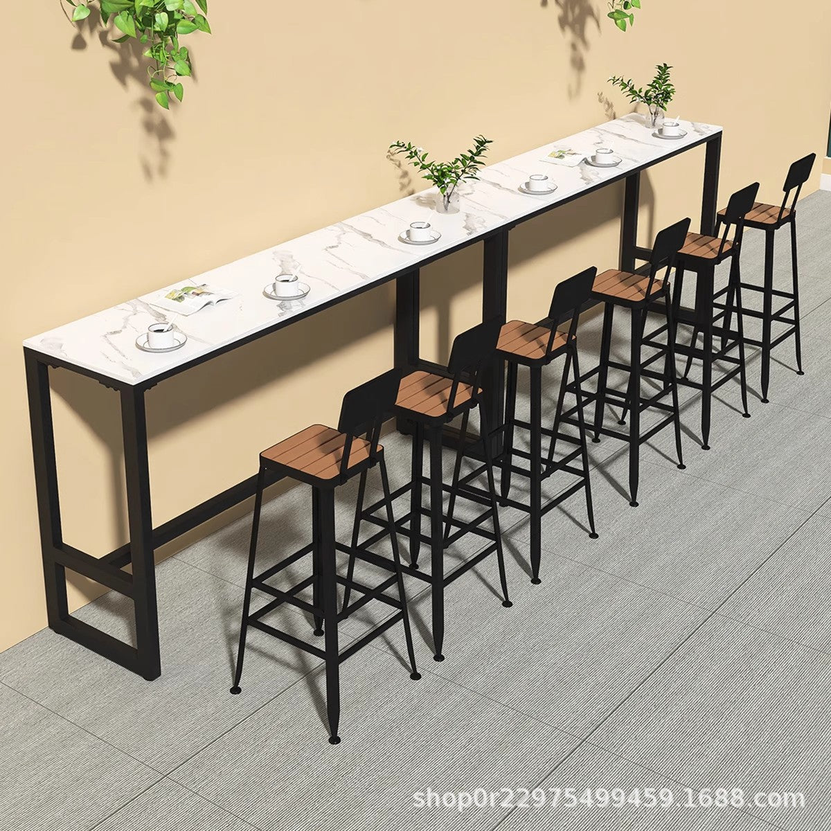 Camping style bar clear bar booth sofa dining bar pub cafe leisure book bar dessert milk tea table and chair combination