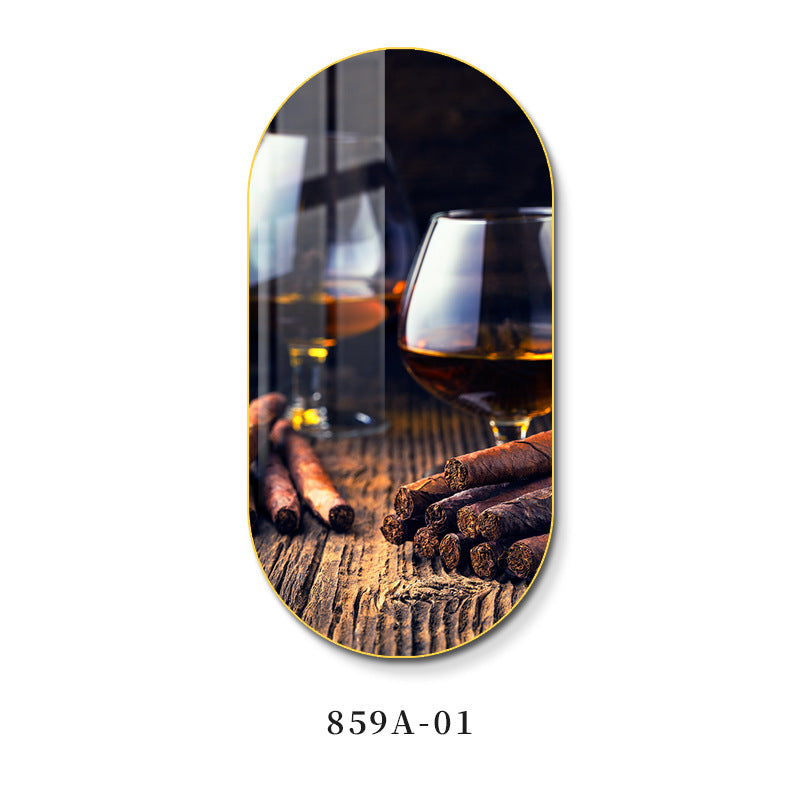 Bar wall decoration painting industrial style whiskey poster clear bar bathroom mural American retro cigar hanging painting