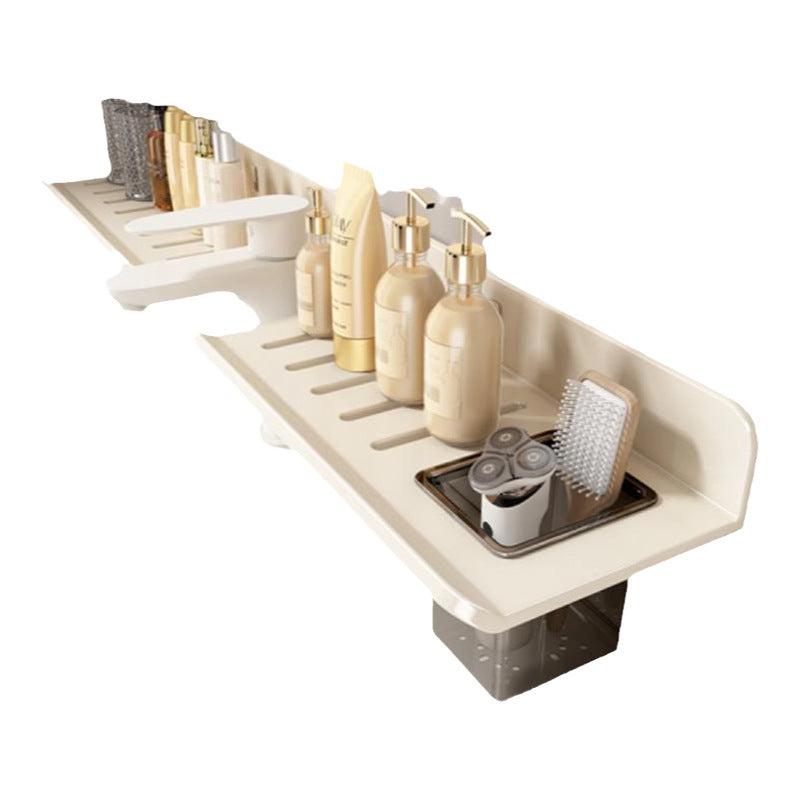 Space Aluminum Milk White Toilet Wash Sink Wash Sink Bathroom Shelf Mirror Front Faucet Storage Shelf Wall Hanging