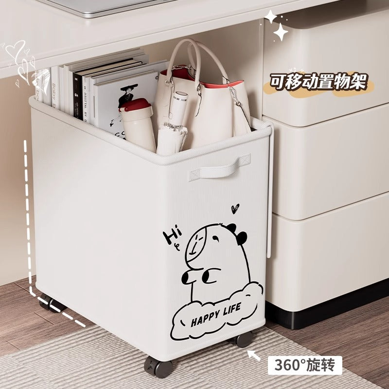 Office Storage Basket Under Table Station Removable Wheel Shelf Cart Dormitory Snack School Bag Storage Rack