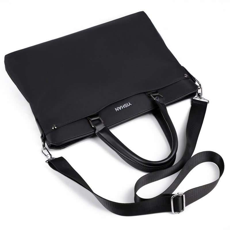 New business handbag simple briefcase Oxford cloth oblique shoulder bag horizontal men's meeting bag file bag