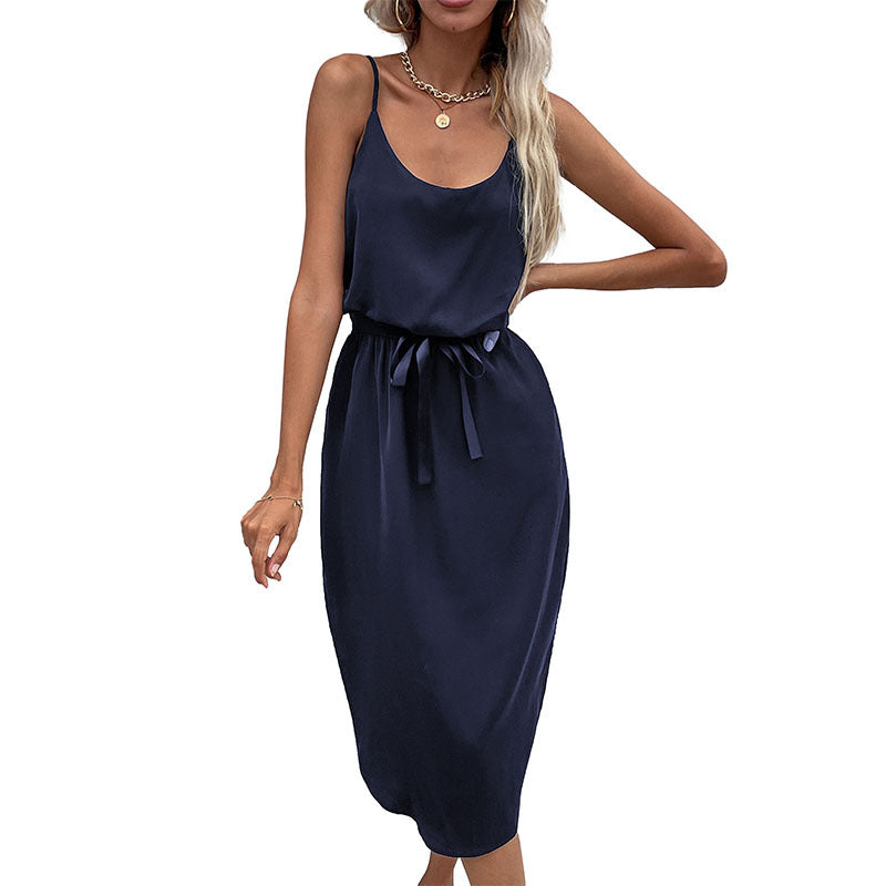 Spring and summer    independent station new fashion women's clothing solid color hip skirt split suspender dress