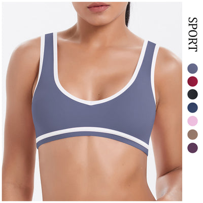 European and american style seamless color block sports bra - sexy, fashionable, quick-drying, and perfect for running and fitness