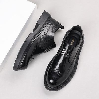 Men's genuine leather shoes - new trendy fashion business loafers - slip-on casual leather shoes