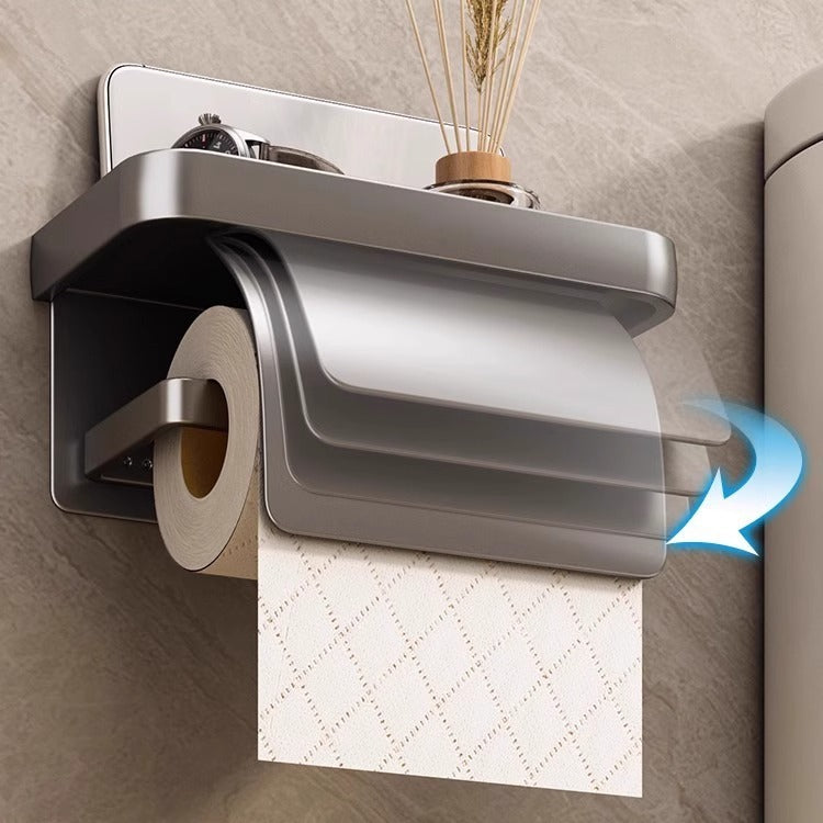 Paper towel holder, toilet paper storage box, wall-mounted roll paper, no punching, waterproof, new high-end bathroom
