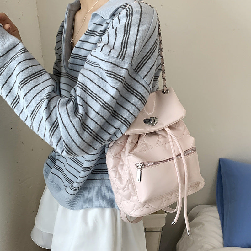 Niche texture backpack bag women's 2025 new student commuter backpack fashionable versatile ins fashionable bucket bag