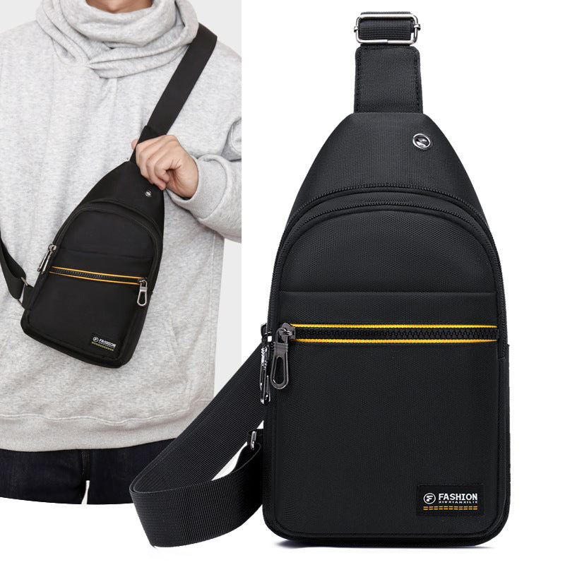 New large-capacity men's breast bag Oxford cloth practical and simple messenger bag trendy casual commuting versatile shoulder bag
