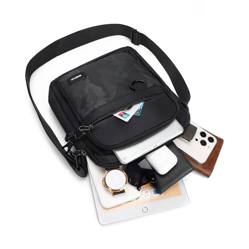 New large-capacity men's shoulder bag large-capacity business bag trendy men's casual messenger bag anti-splash