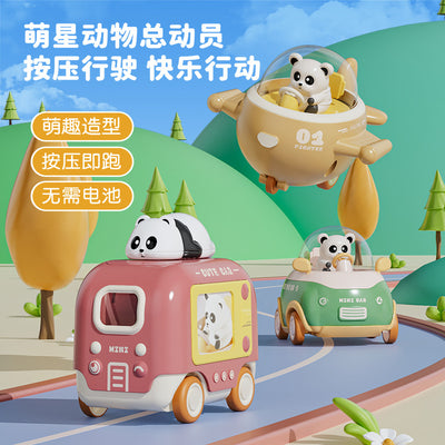 Dropshipping kids press boys and girls sliding car pull back cartoon airplane bus sedan toy car