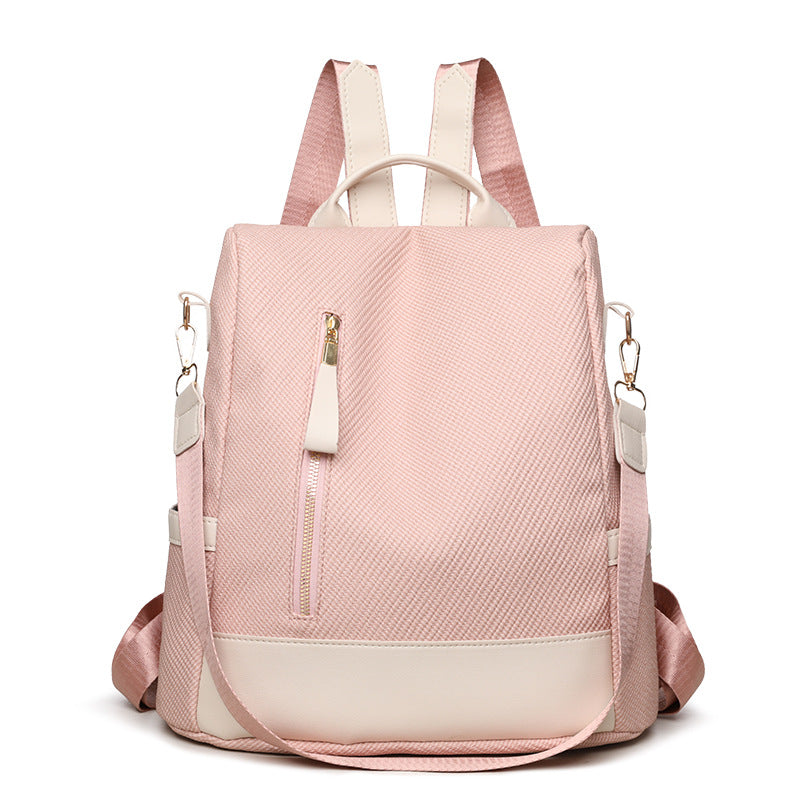 Soft leather backpack women's 2025 new trend woven bag fashionable and lightweight schoolbag simple and versatile travel back