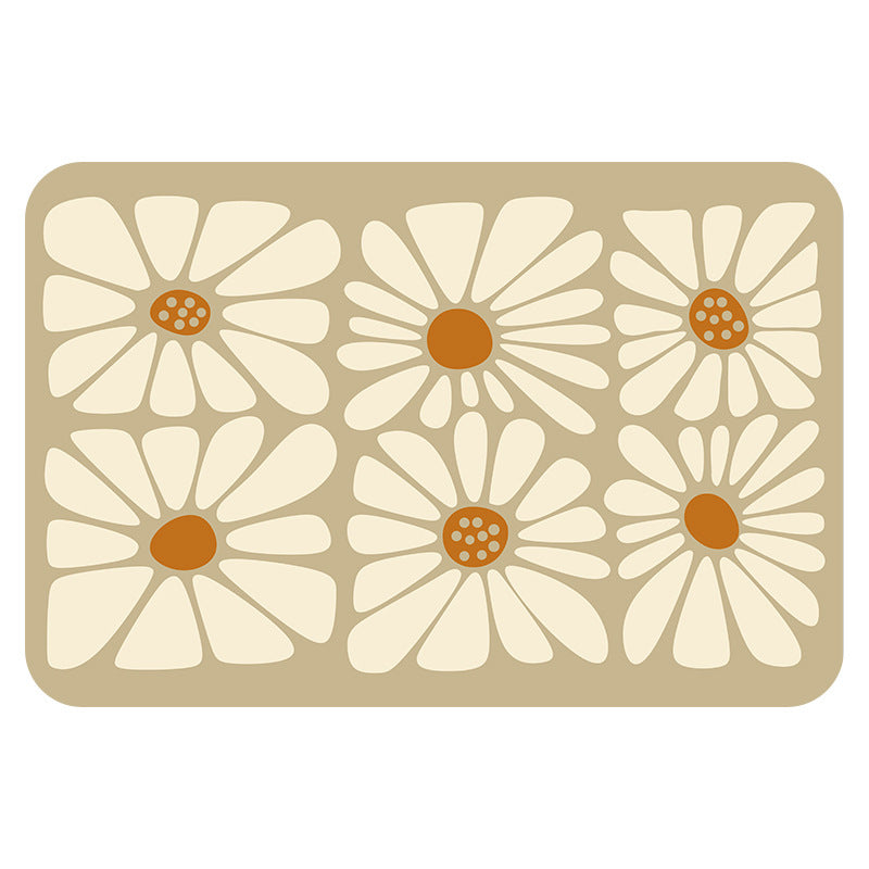 Small fresh daisy bathroom floor mat soft diatom mud non-slip absorbent cushion bathroom foot cushion toilet door