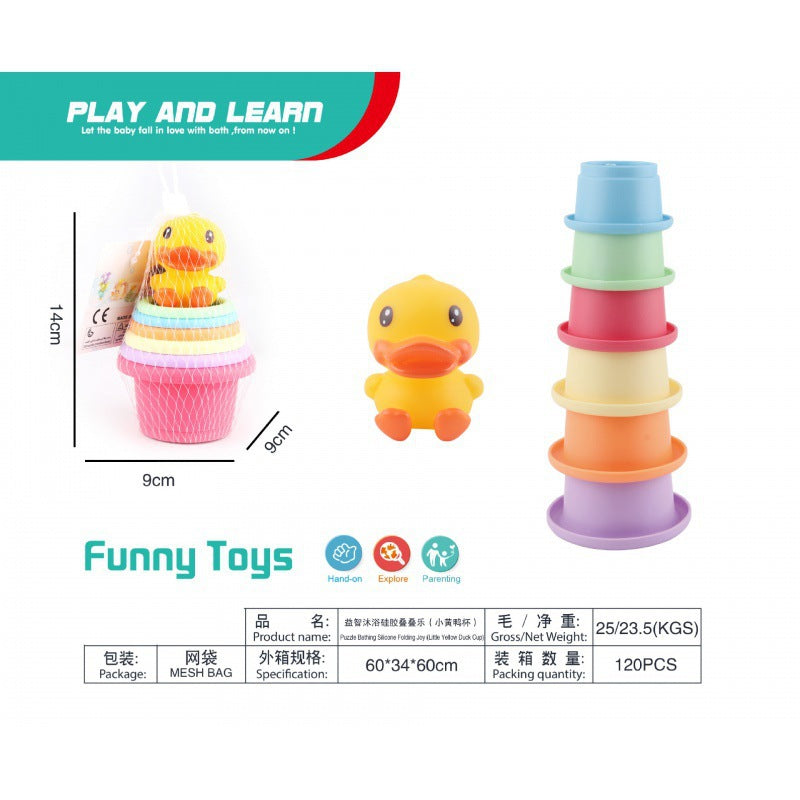 Cross-border export bathing and water stacking Le Rainbow Tower baby toys children's rings and cups silicone