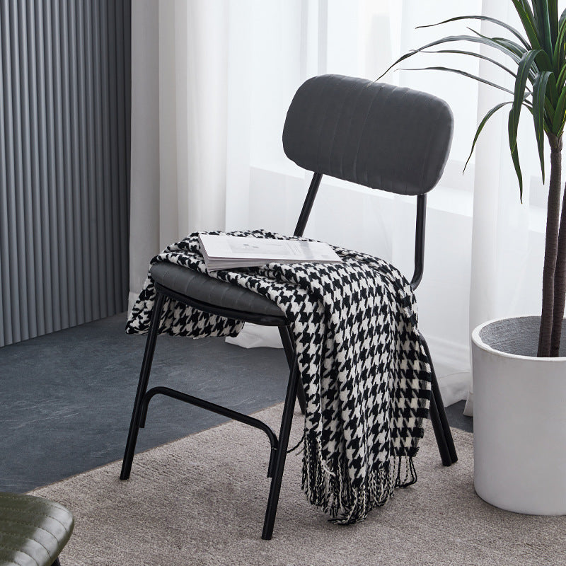 American loft iron art sub restaurant hot pot shop retro leather dining chair milk tea shop cafe casual back chair stool