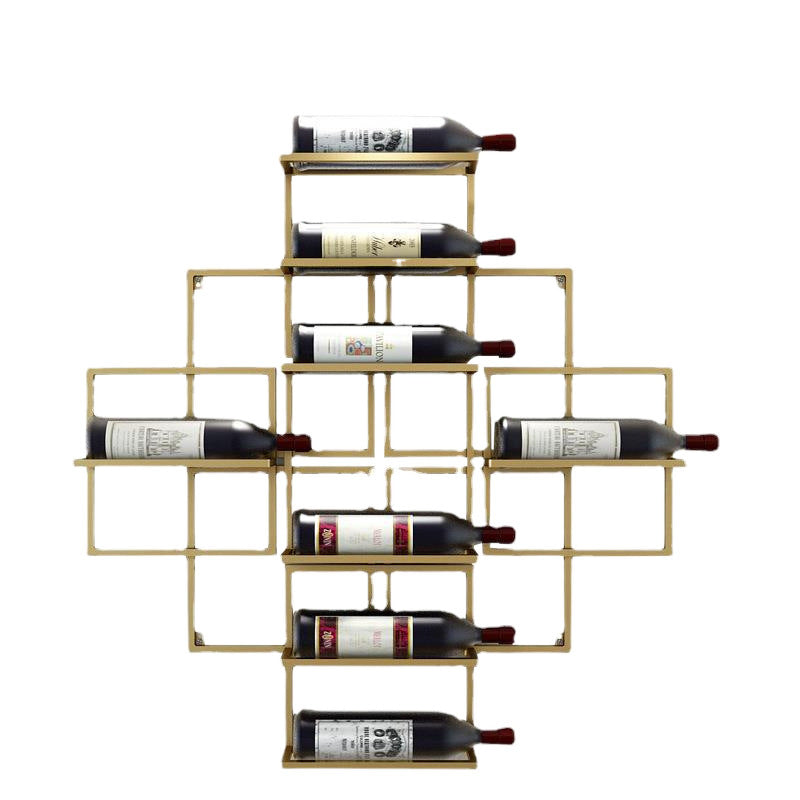 Bar wall red wine rack wall hanging creative wine cabinet hanging modern winery grape wine rack wrought iron display stand