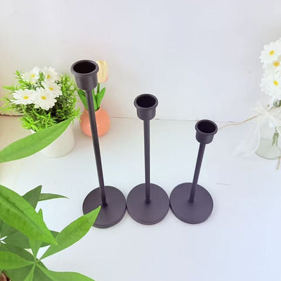 Candlestick holder - vintage dinner candlelight table iron art romantic black minimalist modern living room ornament decoration