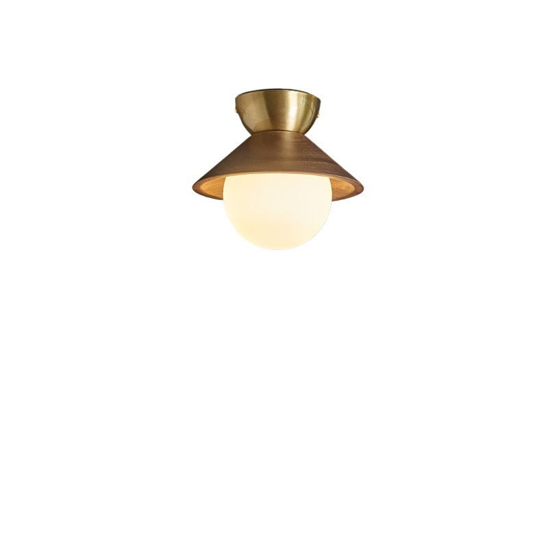 Zhongshan Lighting Aisle Light Entrance Light Balcony Ceiling Light Walnut Personality Homestay New Chinese Lighting