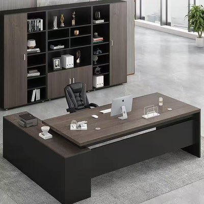 Minimalist modern office furniture desk and chair set - executive manager's desk, ceo desk, boss desk