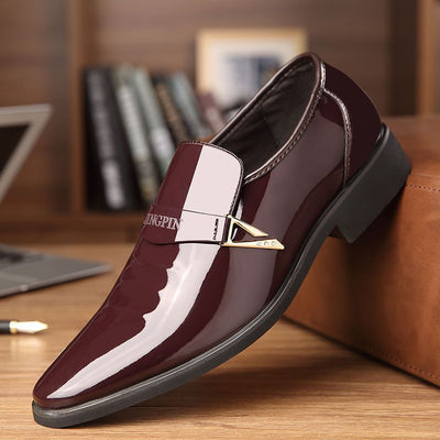 【100% full grain leather】men's leather dress shoes - business formal, casual, soft sole, breathable, slip-on work shoes