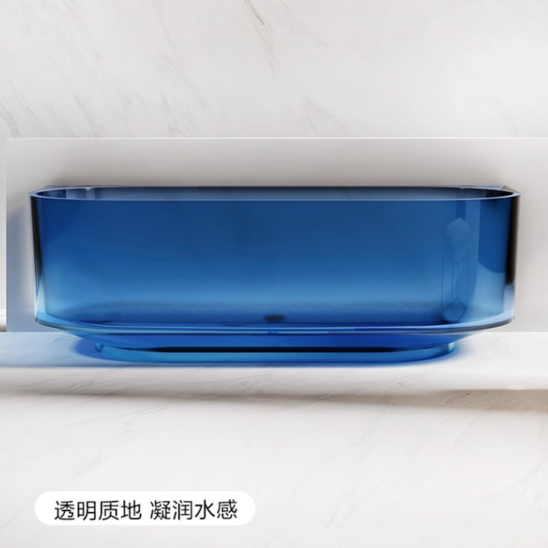 Travel Color Transparent Bathtub Resin Freestanding Bathtub Factory Outlet Hotel Engineering Bathtub