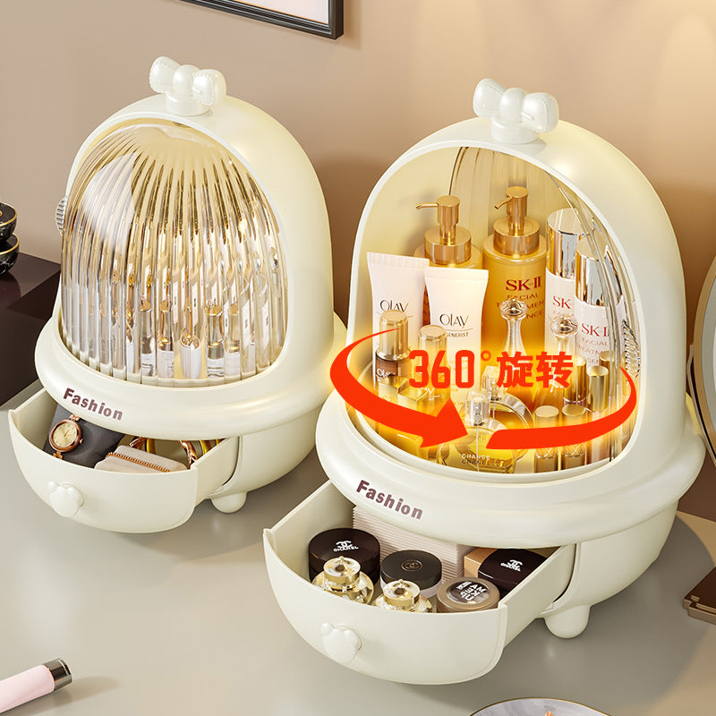 Rotating Cosmetics Storage Box Desktop Drawer Skin Care Products Dust Cabinet Premium Sense Dresser Large Capacity Shelf