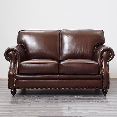 American style first-layer cowhide sofa small apartment leather living room furniture single three-seater retro123 combination complete