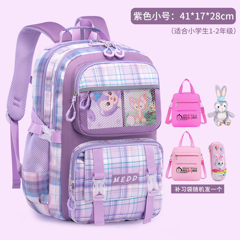 New primary school schoolbag female cute, lightweight, spine protection, large-capacity children's backpack wholesale for grades 1-6