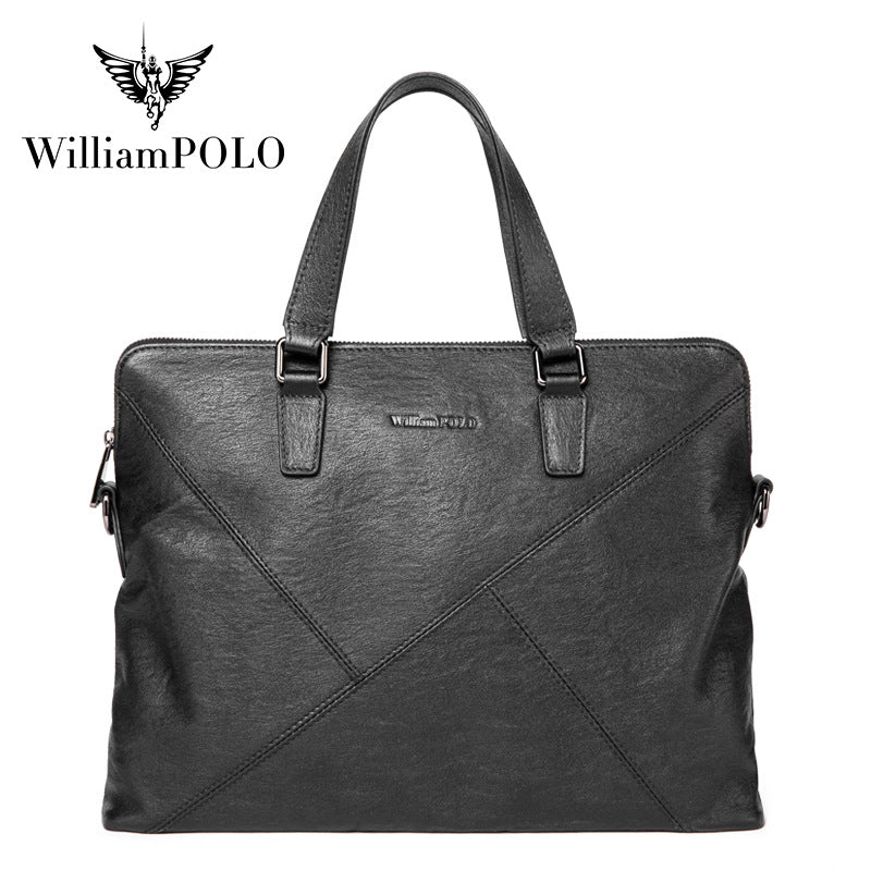 Emperor Paul Men's Briefcase Business Leather Men's Bag Large Capacity Shoulder Crossbody Bag Office Handbag Wholesale