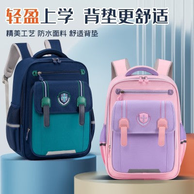 New primary school students British style children's school bag, boys and girls 1--6th grade large capacity lightweight weight backpack