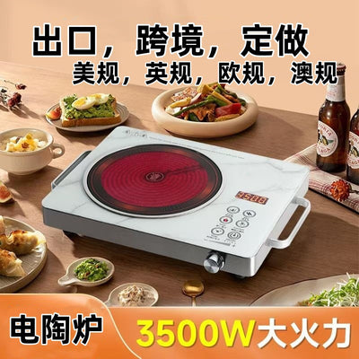 0v/220v european and american standard english export electric ceramic stove, high power, high temperature resistant black crystal plate