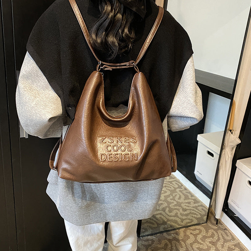 New product, simple style, advanced texture, niche Korean tote bag, women's multi-back method, light commuter backpack