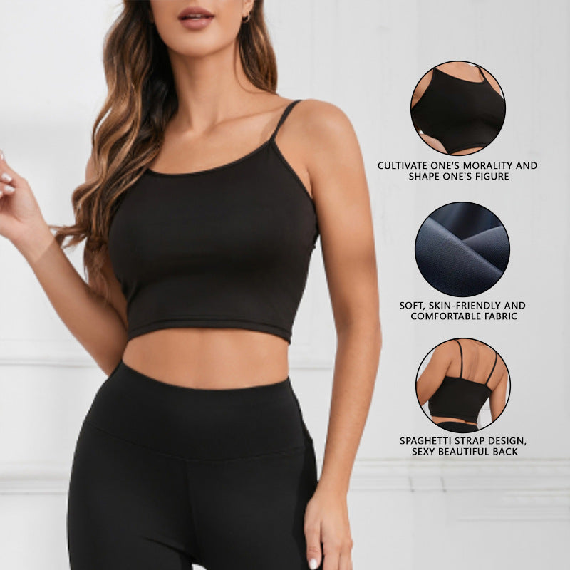 Spring and summer basic thin strap beautiful back vest sports primer underwear chest wrap small suspender top no steel ring yoga
