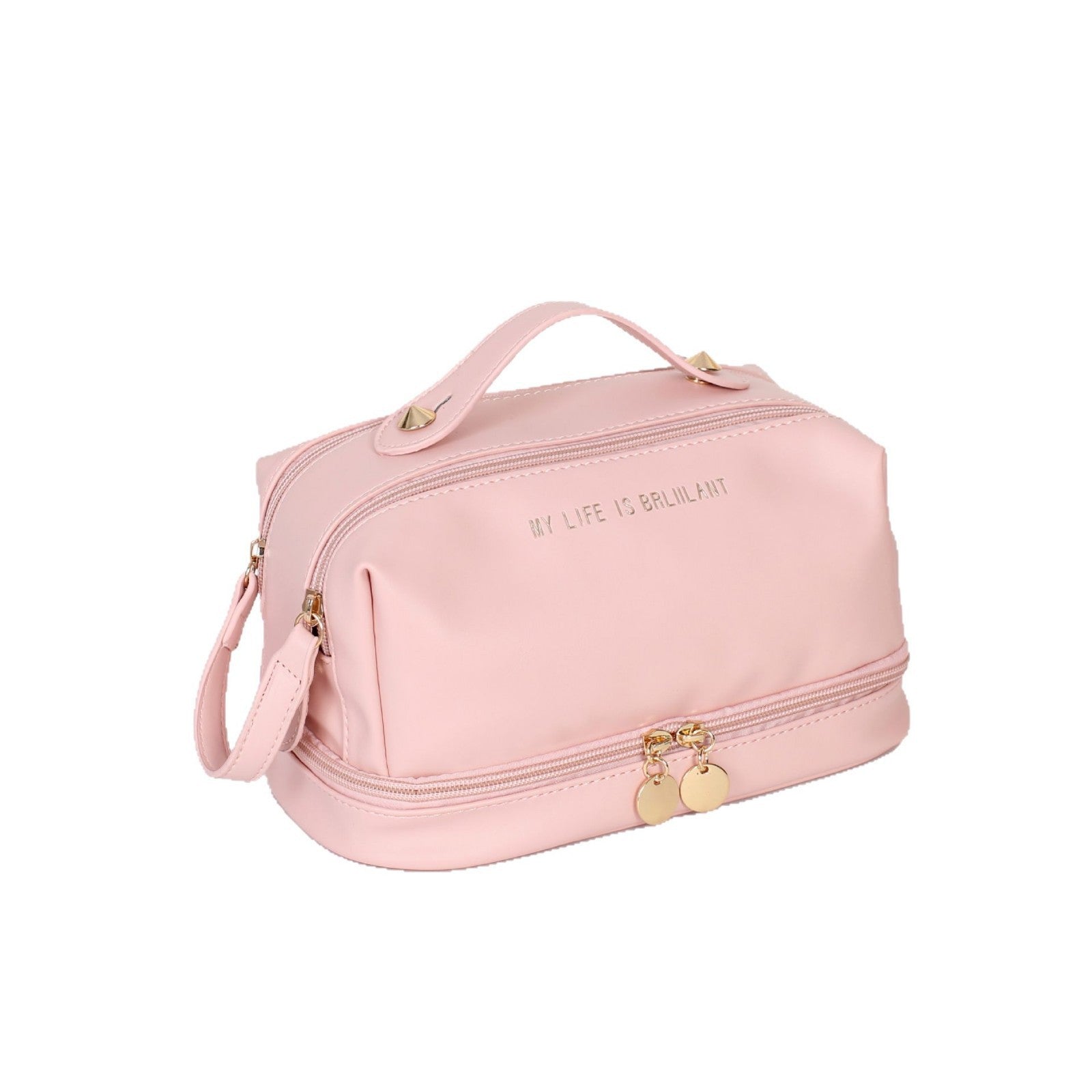 Premium sense portable large-capacity cosmetic bag travel waterproof toilet bag double-layer partition cosmetic storage bag